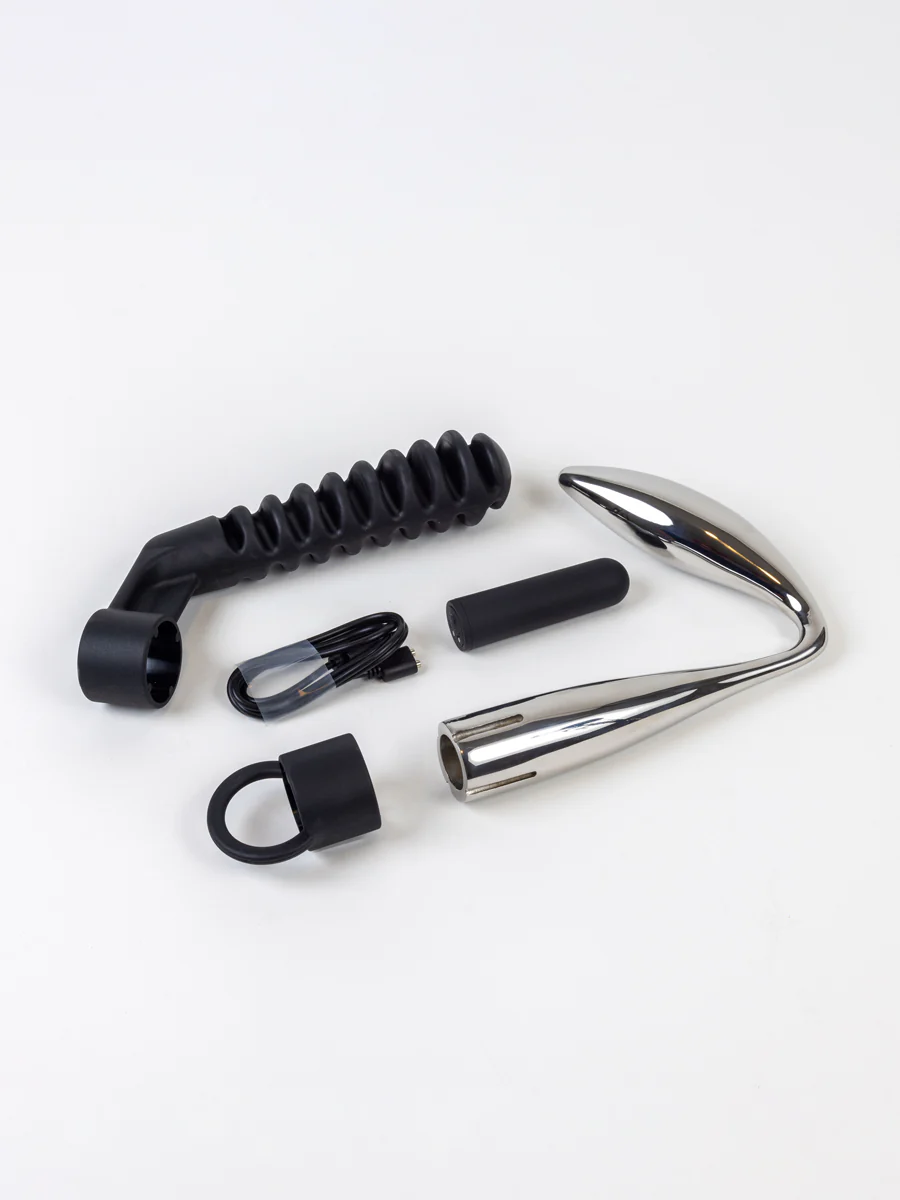 Reverb Stainless-Steel Metal Anal Plug with Vibrator and Easy Reach Handle - Image 4