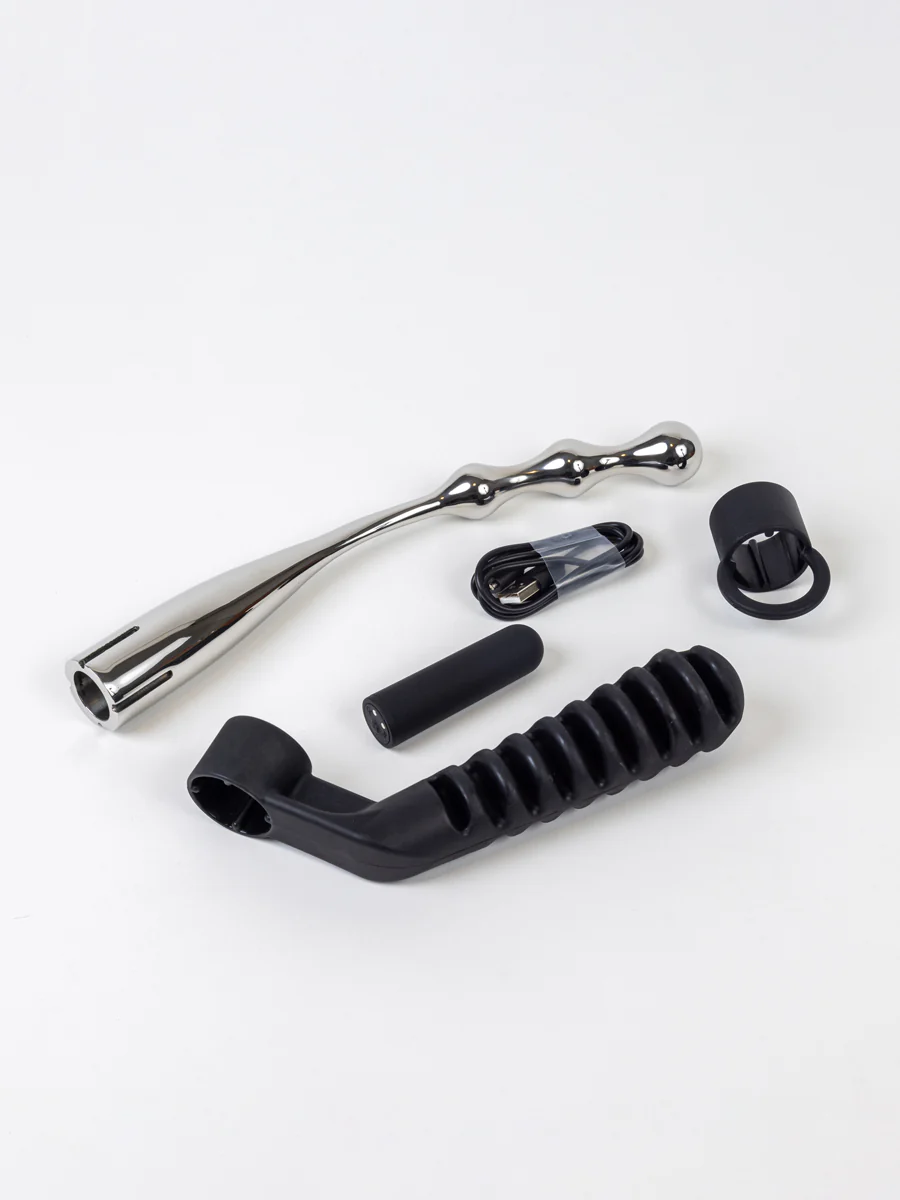 Slide Unisex Stainless-Steel Wand and Metal Vibrator with Long Reach Handle - Image 6
