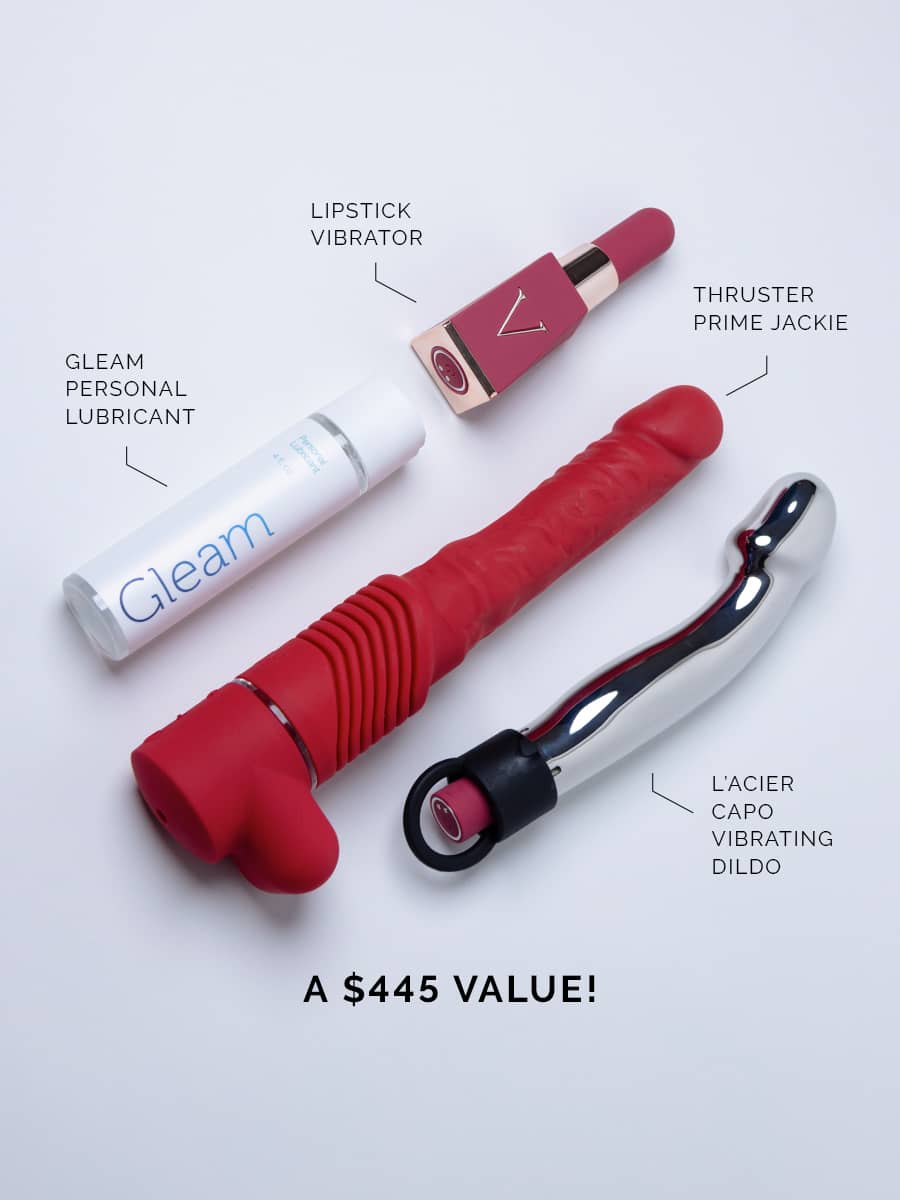 Let It "O" Bundle, Prime Thrusting Dildo with Metal Vibrator and Clitoris Vibrator for Women - Image 3
